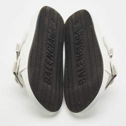 Balenciaga White Leather Mallorca Flat Slides Size 38