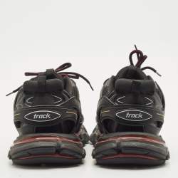 Balenciaga Black Faux Leather and Mesh Track Sneakers Size 43