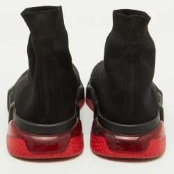 Balenciaga Black Knit Speed 2.0 Clear Sole Trainer Sneakers Size 42