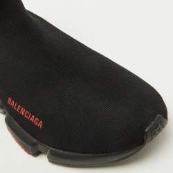 Balenciaga Black Knit Speed 2.0 Clear Sole Trainer Sneakers Size 42