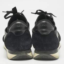 Balenciaga Black Leather and Mesh Race Runner Sneakers Size 41