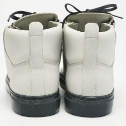 Balenciaga Grey Leather Arena High Top Sneakers Size 40