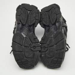 Balenciaga Black Mesh and Faux Leather Runner Sneakers Size 39