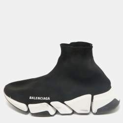 Balenciaga Black Knit Fabric Speed Trainer Slip On Sneakers Size 41