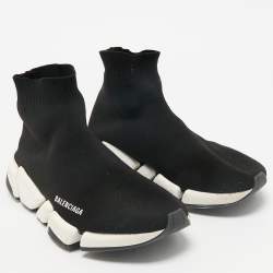 Balenciaga Black Knit Fabric Speed Trainer Slip On Sneakers Size 41