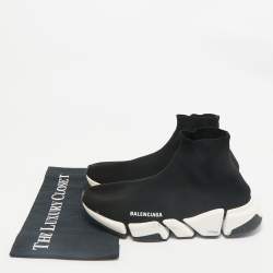 Balenciaga Black Knit Fabric Speed Trainer Slip On Sneakers Size 41