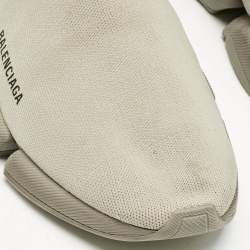 Balenciaga Grey Knit Fabric speed 2.0 High Top Sneakers Size 45