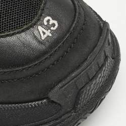 Balenciaga Black Faux Leather and Mesh Triple S Low Top Sneakers Size 43