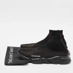 Balenciaga Black Knit Fabric Speed Trainer Sneakers Size 45