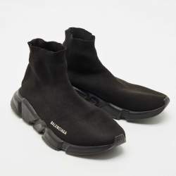 Balenciaga Black Knit Fabric Speed Trainer Sneakers Size 45