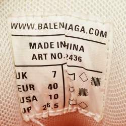 Balenciaga White/Orange Mesh and Faux Leather Track Low Top Sneakers Size 40