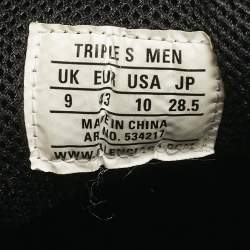 مملوكة مسبقًا Balenciaga Black Leather and Mesh Triple S Sneakers Size 43