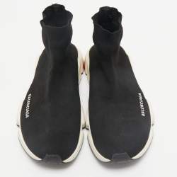 Balenciaga Black Knit Fabric Speed Trainer High Top Sneakers Size 43