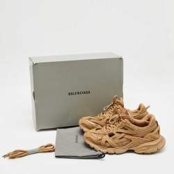Balenciaga Brown Faux Leather and Mesh Track 2 Sneakers Size 40