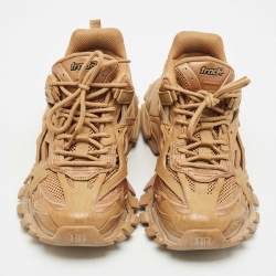 Balenciaga Brown Faux Leather and Mesh Track 2 Sneakers Size 40