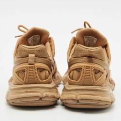 Balenciaga Brown Faux Leather and Mesh Track 2 Sneakers Size 40