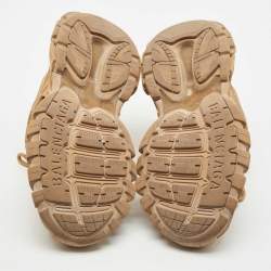 Balenciaga Brown Faux Leather and Mesh Track 2 Sneakers Size 40