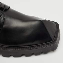 Pre Owned Balenciaga Black Leather Rhino Derby Size 42