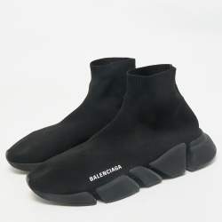Balenciaga Black Knit Fabric Speed Trainer Sneakers Size 43