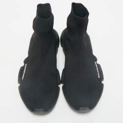 Balenciaga Black Knit Fabric Speed Trainer Sneakers Size 43