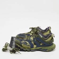 Pre Owned حذاء رياضي بالنسياغا تراك جلد صناعي وشبك متعدد الألوان مقاس 44