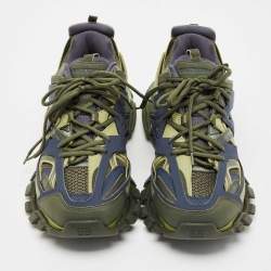 Pre Owned حذاء رياضي بالنسياغا تراك جلد صناعي وشبك متعدد الألوان مقاس 44