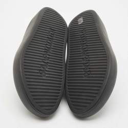 Pre Owned Balenciaga Black Rubber Flat Pool Mules Size 44