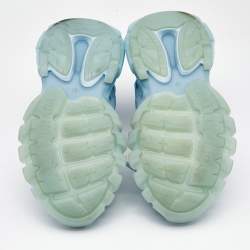 Pre Owned حذاء رياضي بالنسياغا تراك شبكة وزائف جلد أزرق فاتح مقاس 42