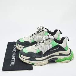 Balenciaga Multicolor Mesh and Nubuck Leather Triple S Clear Sole Low Top Sneakers Size 41