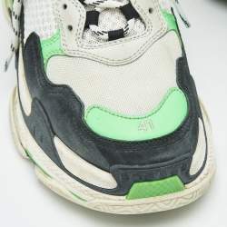 Balenciaga Multicolor Mesh and Nubuck Leather Triple S Clear Sole Low Top Sneakers Size 41
