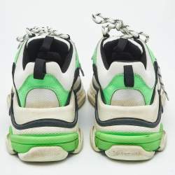 Balenciaga Multicolor Mesh and Nubuck Leather Triple S Clear Sole Low Top Sneakers Size 41