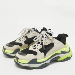 Balenciaga Multicolor Mesh and Nubuck Leather Triple S Sneakers Size 41