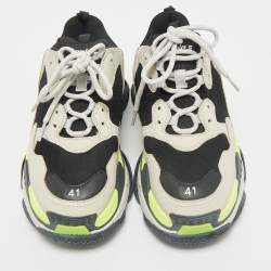 Balenciaga Multicolor Mesh and Nubuck Leather Triple S Sneakers Size 41
