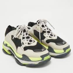 Balenciaga Multicolor Mesh and Nubuck Leather Triple S Sneakers Size 41