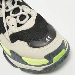 Balenciaga Multicolor Mesh and Nubuck Leather Triple S Sneakers Size 41