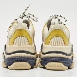 Balenciaga Multicolor Faux Leather and Mesh Triple S Lace Up Sneakers Size 42