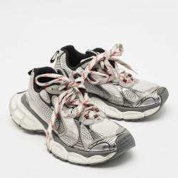 Balenciaga Grey Faux Leather and Mesh 3XL Sneakers Size 41
