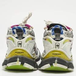 Balenciaga Multicolor Mesh And Synthetic Leather Runner Low Top Sneakers Size 41
