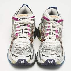 Balenciaga Multicolor Mesh And Synthetic Leather Runner Low Top Sneakers Size 41