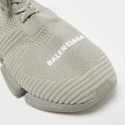 Balenciaga Grey Knit Fabric Speed 2.0 Lace Up Sneakers Size 41