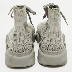 Balenciaga Grey Knit Fabric Speed 2.0 Lace Up Sneakers Size 41