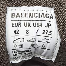 Pre Owned حذاء رياضي بالنسياجا تراك شبك وجلد صناعي أزرق/رمادي مقاس 42