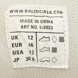 Pre Owned Balenciaga White Faux Leather and Mesh Track Sneakers Size 46
