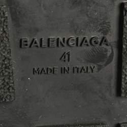 Pre Owned Balenciaga White/Black Leather and Mesh Race Runner Sneakers Size 41