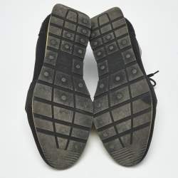 Pre Owned Balenciaga Black Leather and Mesh Race Runner Sneakers Size 43