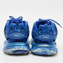 Pre Owned Balenciaga Light Blue Mesh and Faux Leather Track Sneakers Size 42