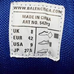 Pre Owned Balenciaga Light Blue Mesh and Faux Leather Track Sneakers Size 42