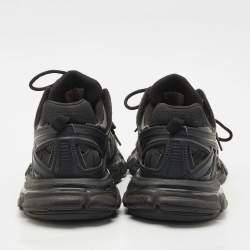 مملوكة مسبقًا Balenciaga Black Faux Leather and Mesh Track 2 Sneakers Size 43