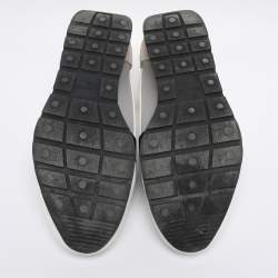 Pre Owned Balenciaga White Leather and Mesh Race Runner Low Top Sneakers Size 43