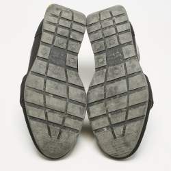 Pre Owned Balenciaga Black Leather and Mesh Race Runner Low Top Sneakers Size 41